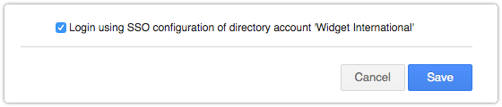 SSO Configuration of Directory Account